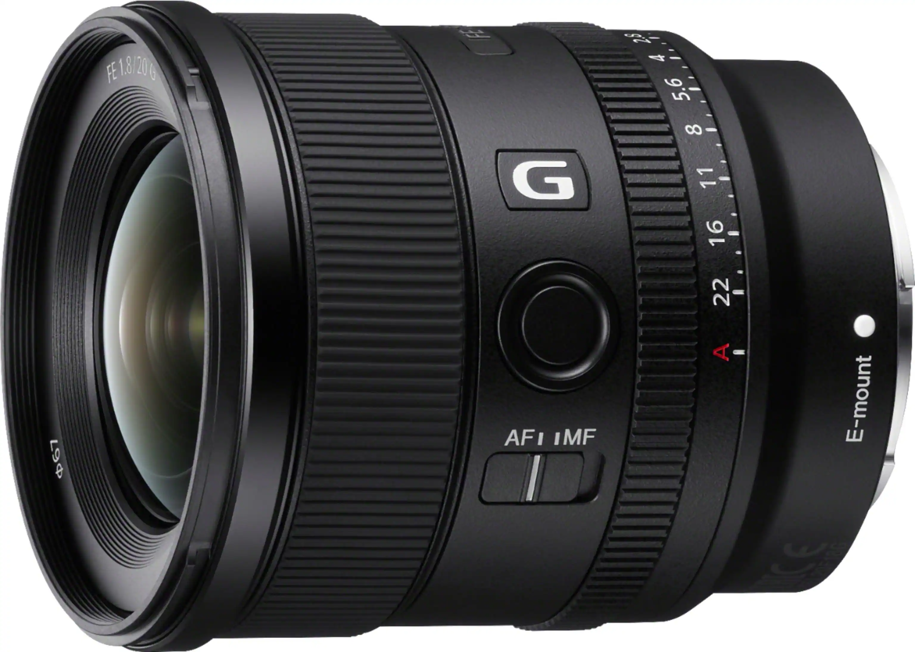 Front. Sony - FE 20mm f/1.8 G Ultra Wide Angle Prime Lens for E-mount Cameras - Black.