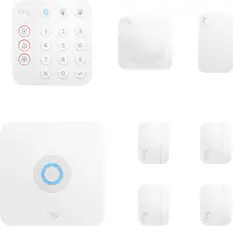 Front. Ring - Alarm 8-Piece Security Kit - White.
