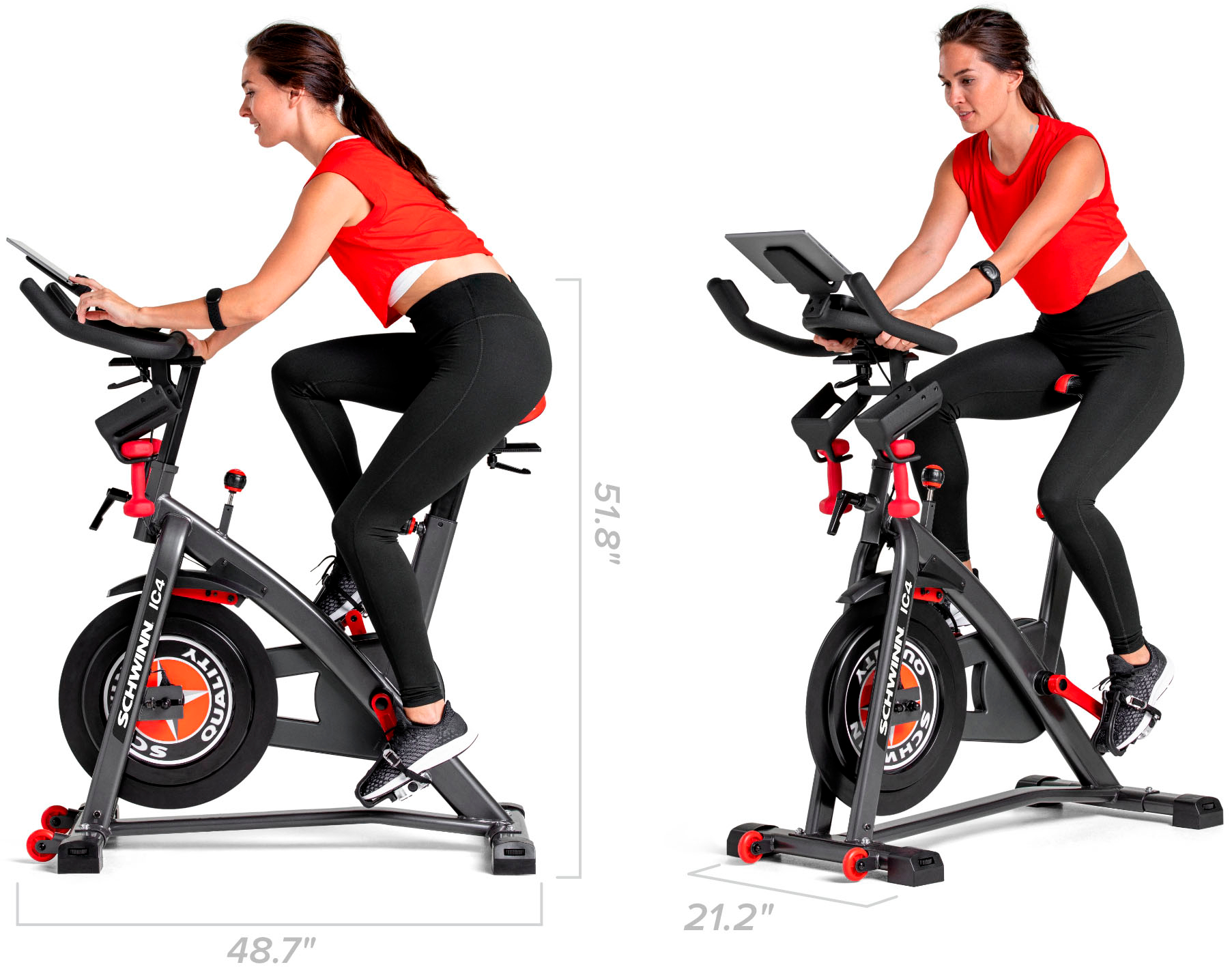 Angle View: Schwinn - IC4 Indoor Cycling Exercise Bike - Gray