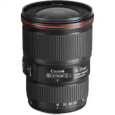 Front. Canon - EF16-35mm F4L IS USM Ultra-Wide Zoom Lens for EOS DSLR Cameras - Black.