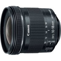 Canon - EF-S10-18mm F4.5-5.6 IS STM Ultra-Wide Zoom Lens for EOS DSLR Cameras - Black - Front_Zoom
