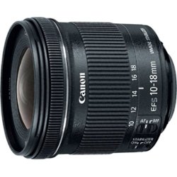 EF-S10-18mm F4.5-5.6 IS STM Ultra-Wide Zoom Lens for Canon EOS DSLR Cameras - Black - Front_Zoom