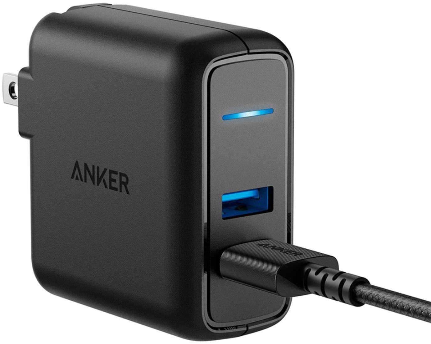 Alt View 1. Anker - PowerPort 2 with 3ft Lightning Cable with Quick Charge for Apple iPhone and iPad - Black.