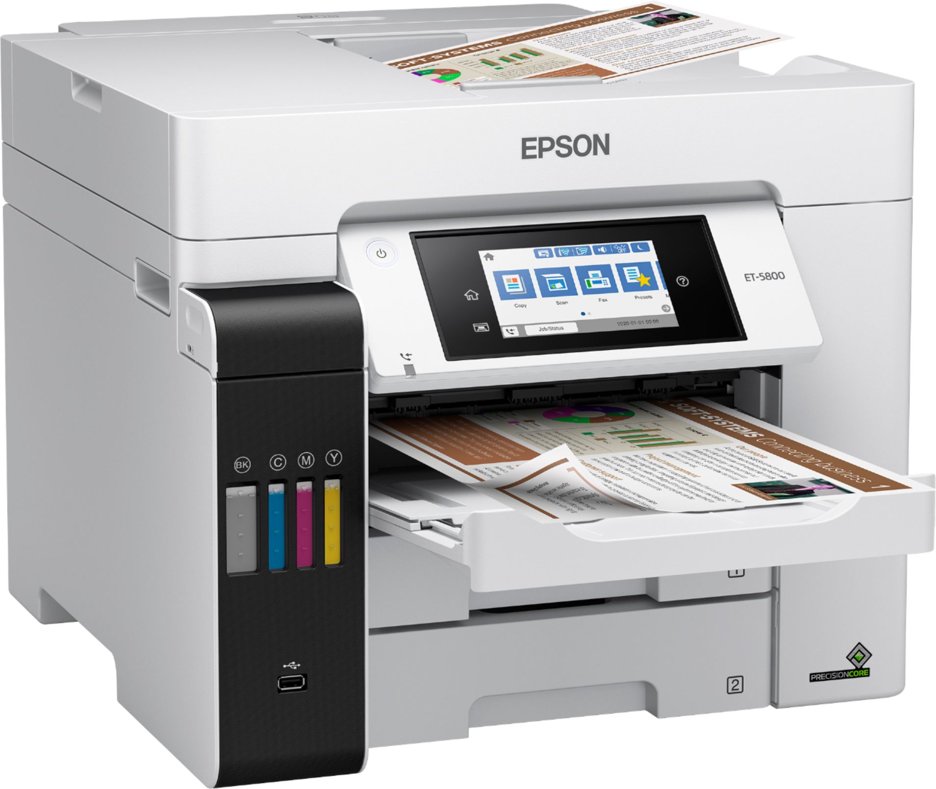 Angle View: Epson - EcoTank Premium Printer 8.5" x 11" 500-Counter Paper