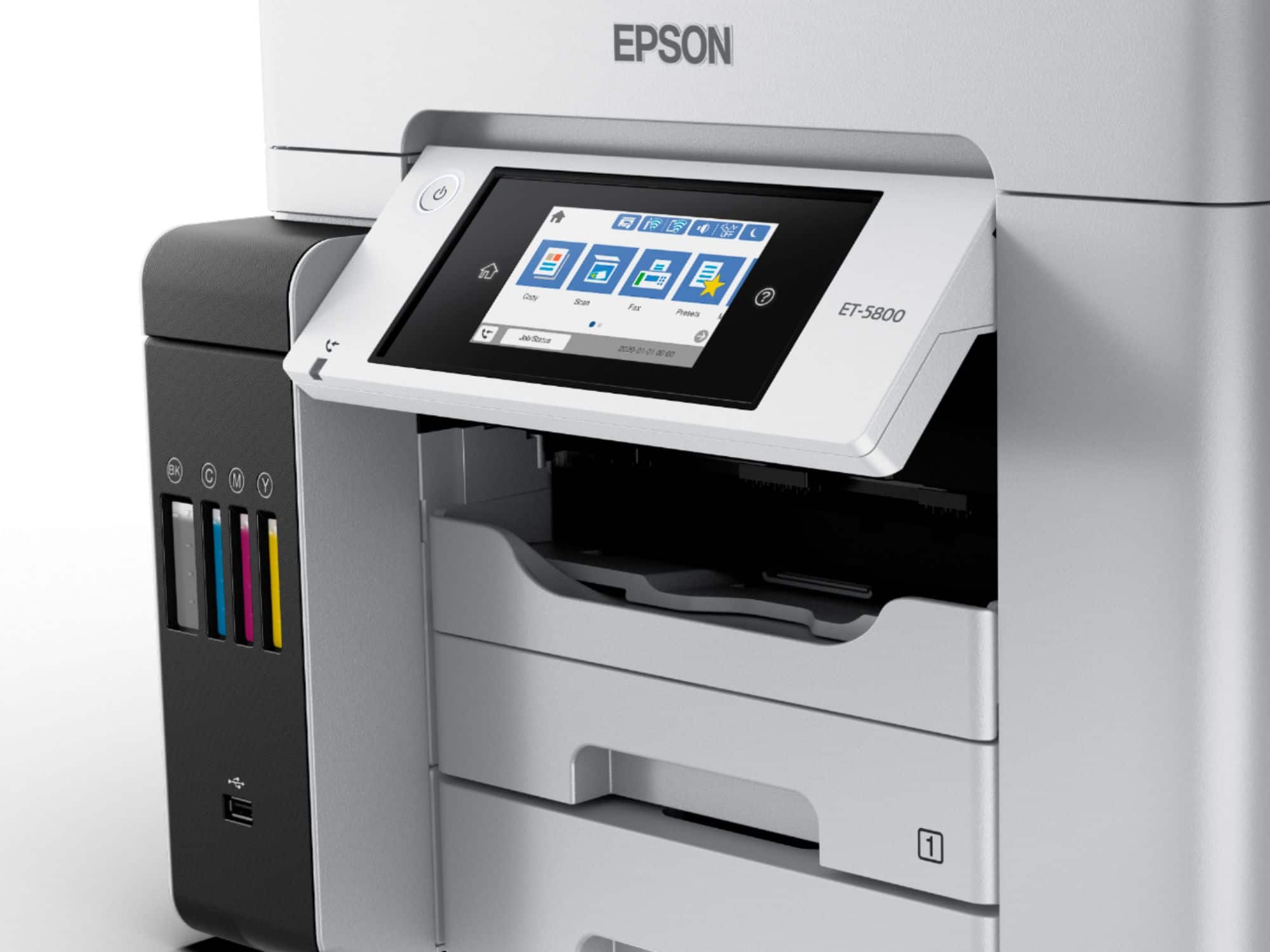Alt View 16. Epson - EcoTank Pro ET-5800 Wireless All-In-One Inkjet Printer - White.