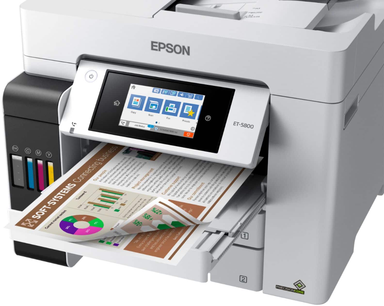 Alt View 17. Epson - EcoTank Pro ET-5800 Wireless All-In-One Inkjet Printer - White.