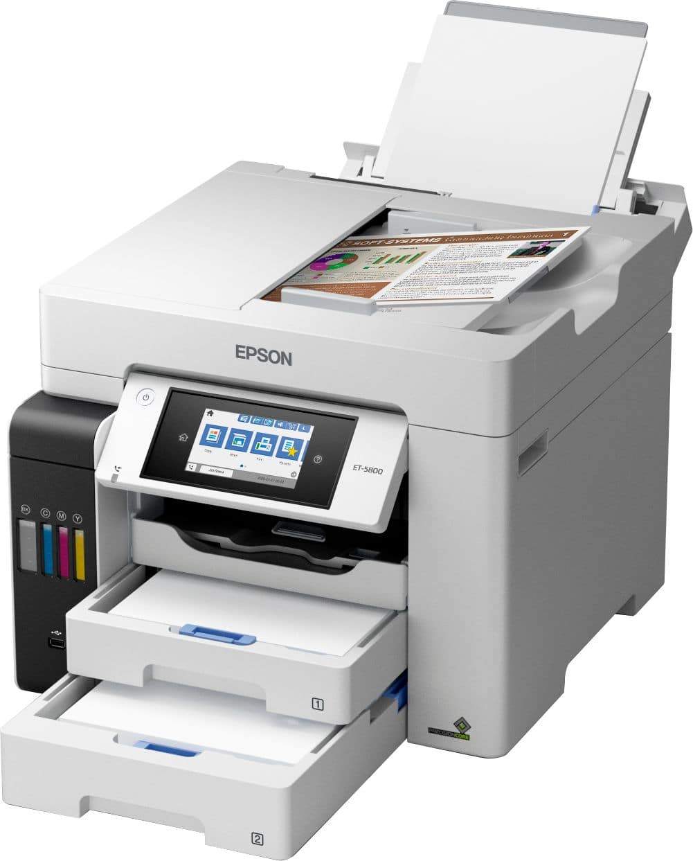 Alt View 19. Epson - EcoTank Pro ET-5800 Wireless All-In-One Inkjet Printer - White.