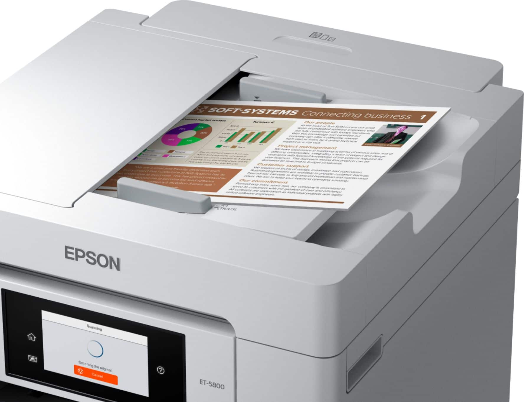 Alt View 20. Epson - EcoTank Pro ET-5800 Wireless All-In-One Inkjet Printer - White.