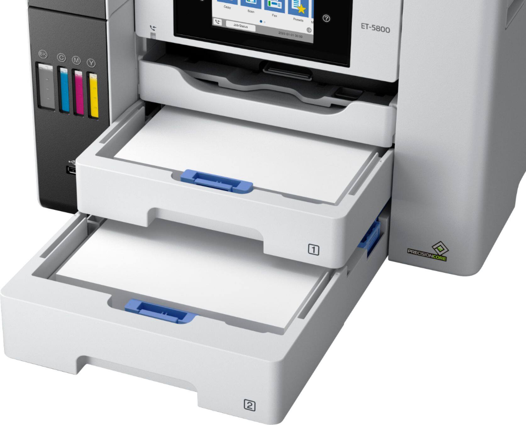 Alt View 21. Epson - EcoTank Pro ET-5800 Wireless All-In-One Inkjet Printer - White.