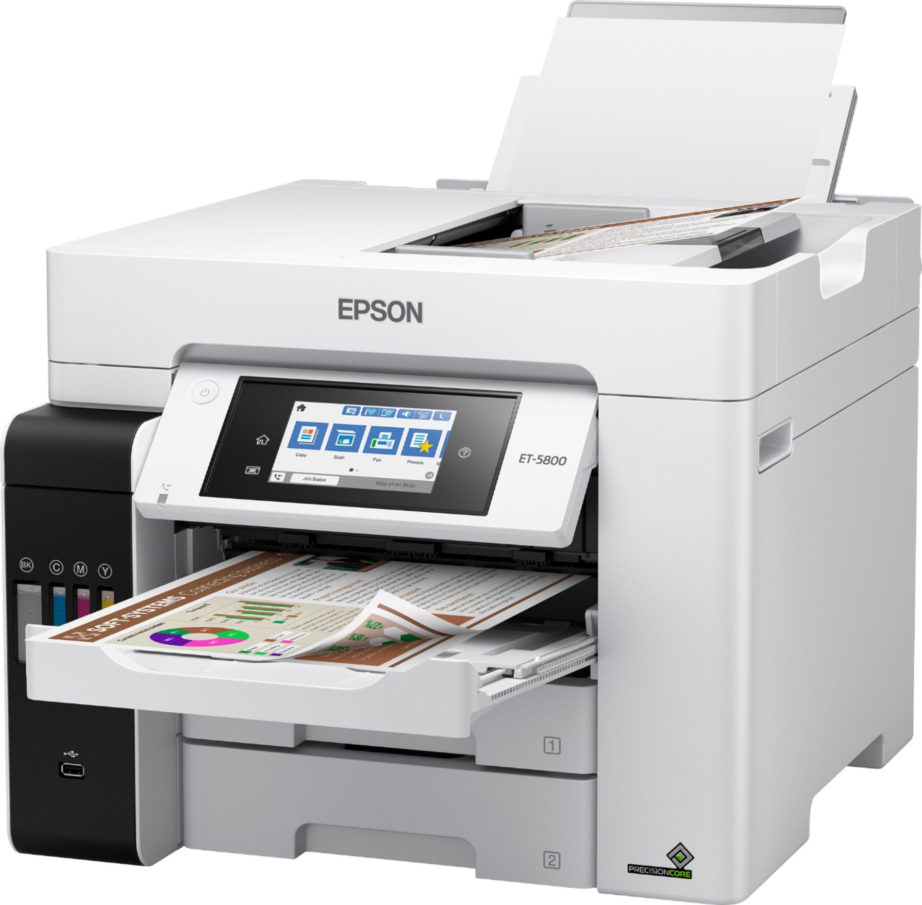 Left View: Epson - EcoTank Premium Printer 8.5" x 11" 500-Counter Paper