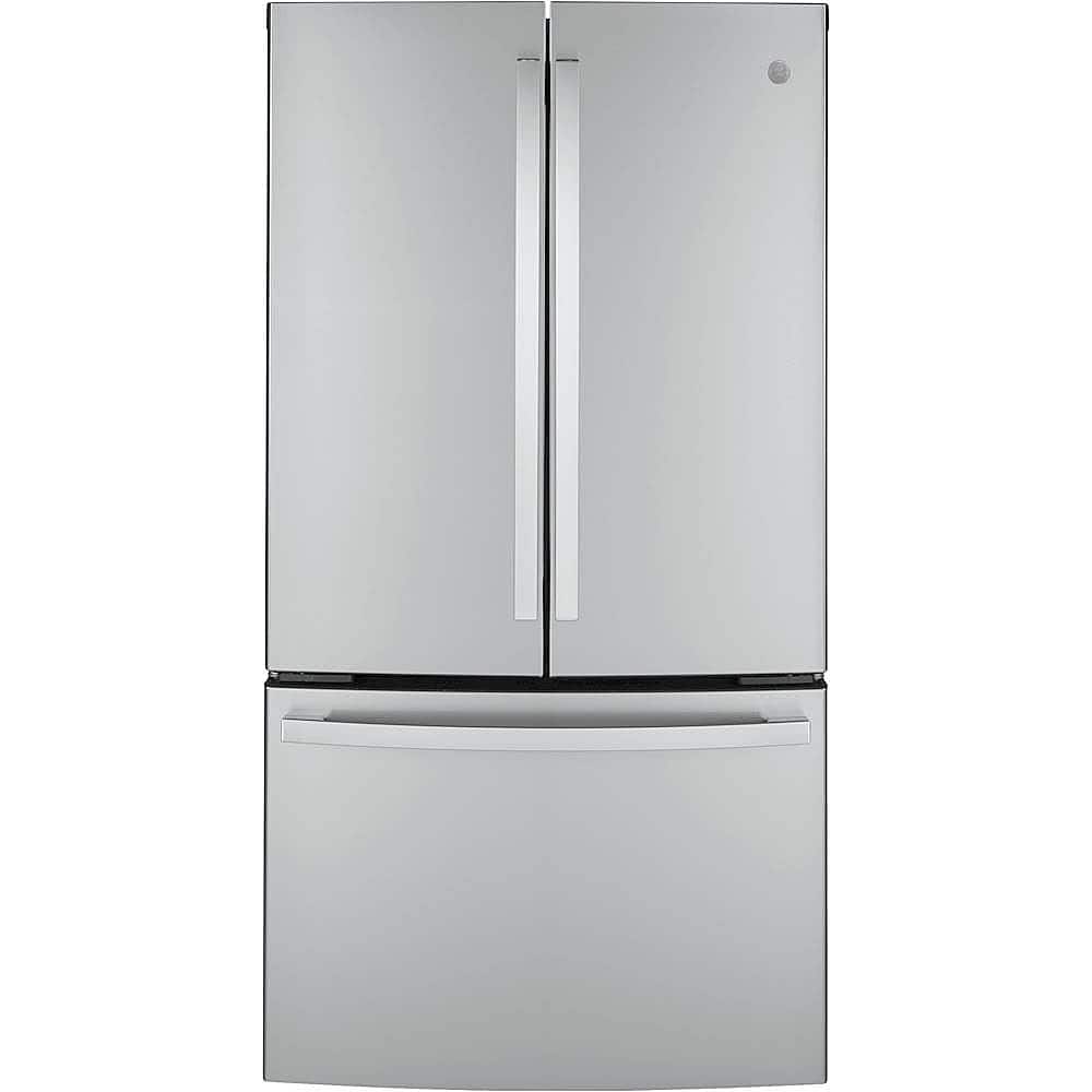 GE - 23.1 Cu. Ft. French Door Counter-Depth Refrigerator with TwinChill Evaporators - Stainless Steel - Front_Zoom