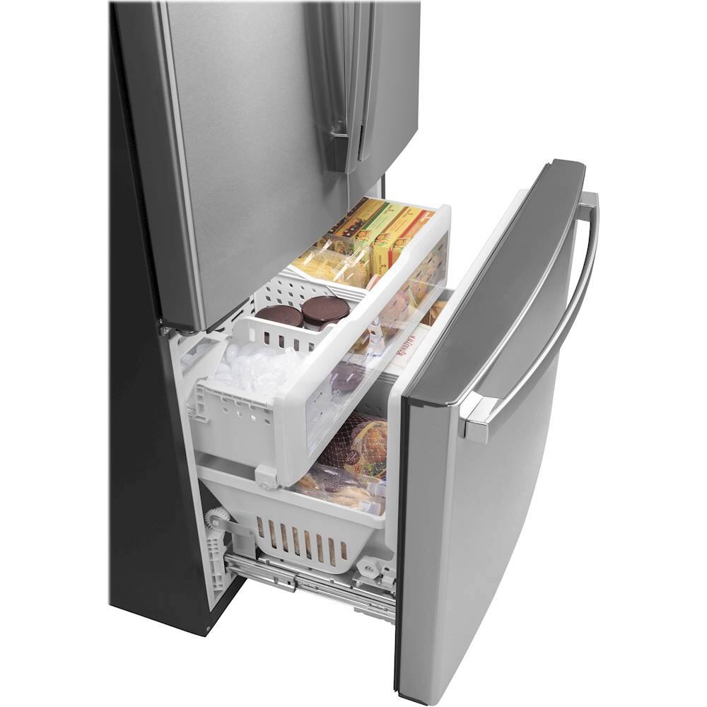 Alt View 11. GE - 23.1 Cu. Ft. French Door Counter-Depth Refrigerator - Stainless steel.