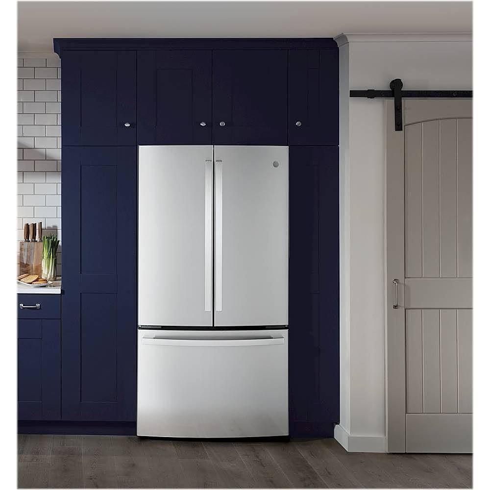 Alt View 13. GE - 23.1 Cu. Ft. French Door Counter-Depth Refrigerator - Stainless steel.
