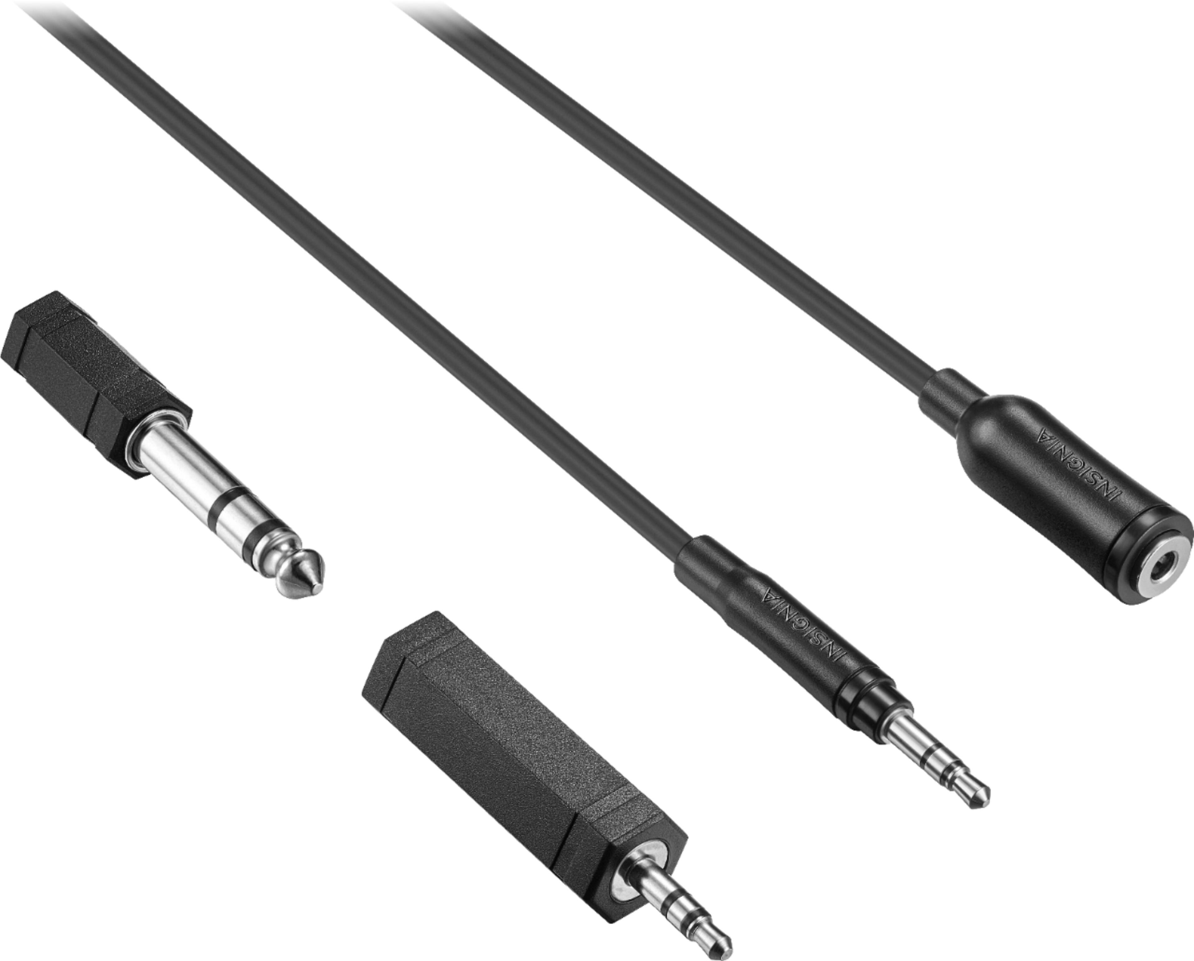 Best Buy Insignia™ 12' Headphone Extension Kit & Adapters Black NSHZ5302