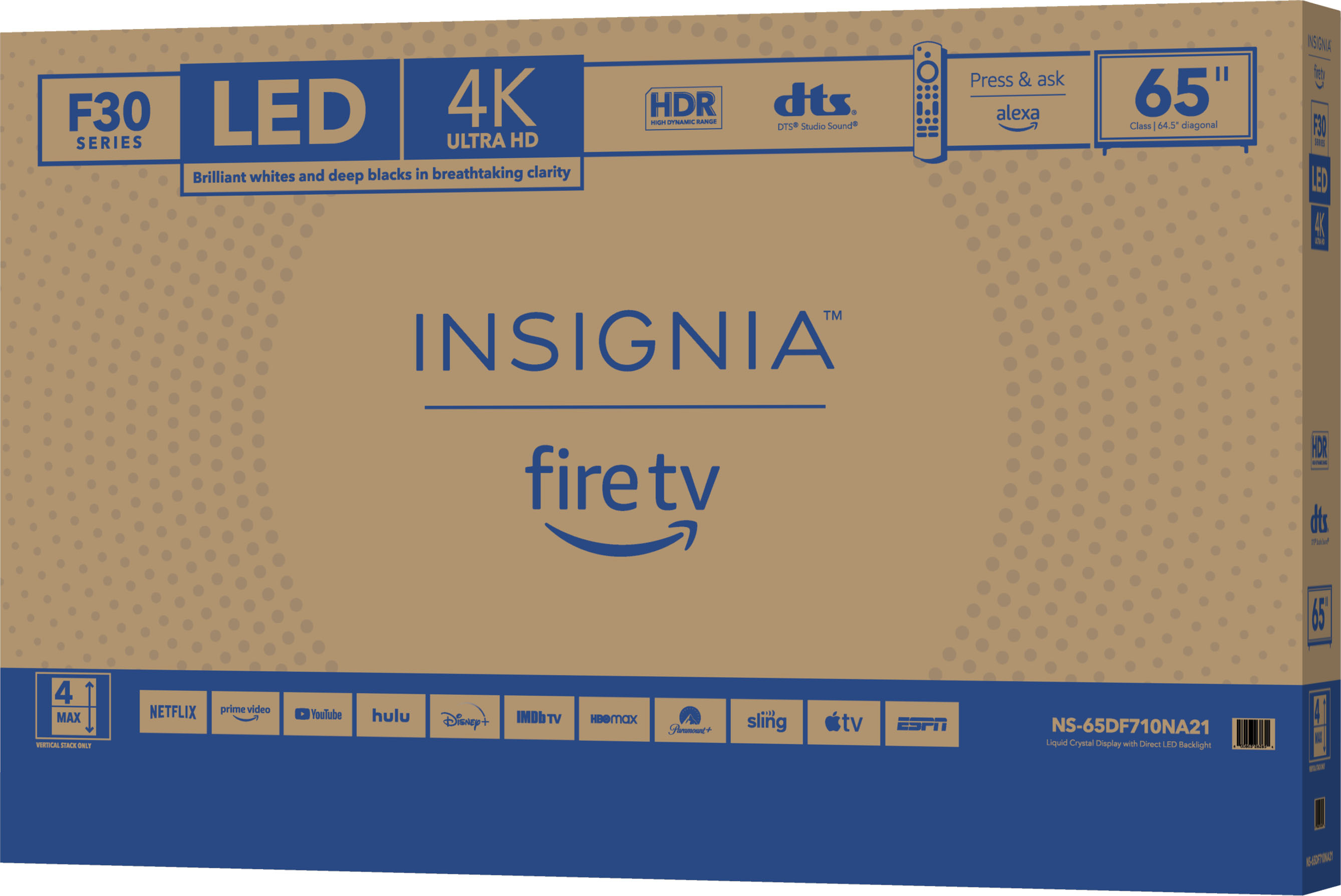 Insignia™ 65 Class F30 Series LED 4K UHD Smart Fire TV NS-65F301NA23 -  Best Buy