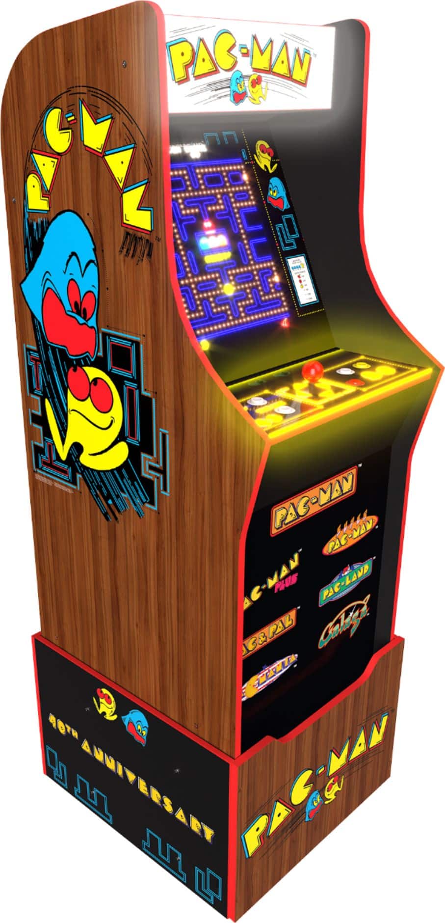 Alt View 11. Arcade1Up - 40th Anniversary Pac-Man Special Edition Arcade Game Machine - Pac-Man Woodgrain/White.