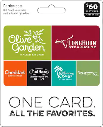 Front. Darden - $60 Universal Gift Card - Multi.