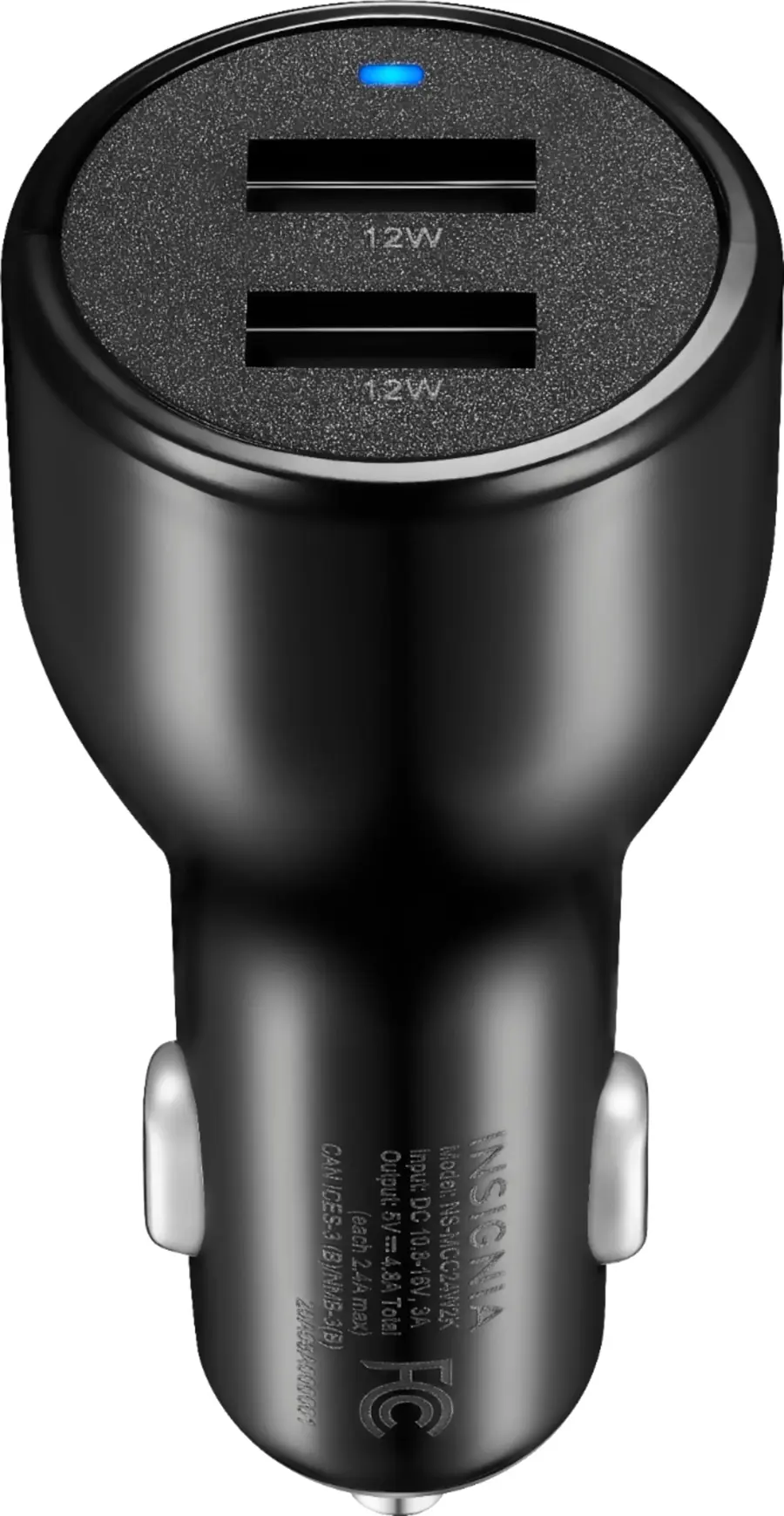 Alt View 15. Insignia™ - 24W Dual USB Port Vehicle Charger - Black.