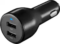 Insignia™ - 24W Dual USB Port Vehicle Charger - Black - Front_Zoom