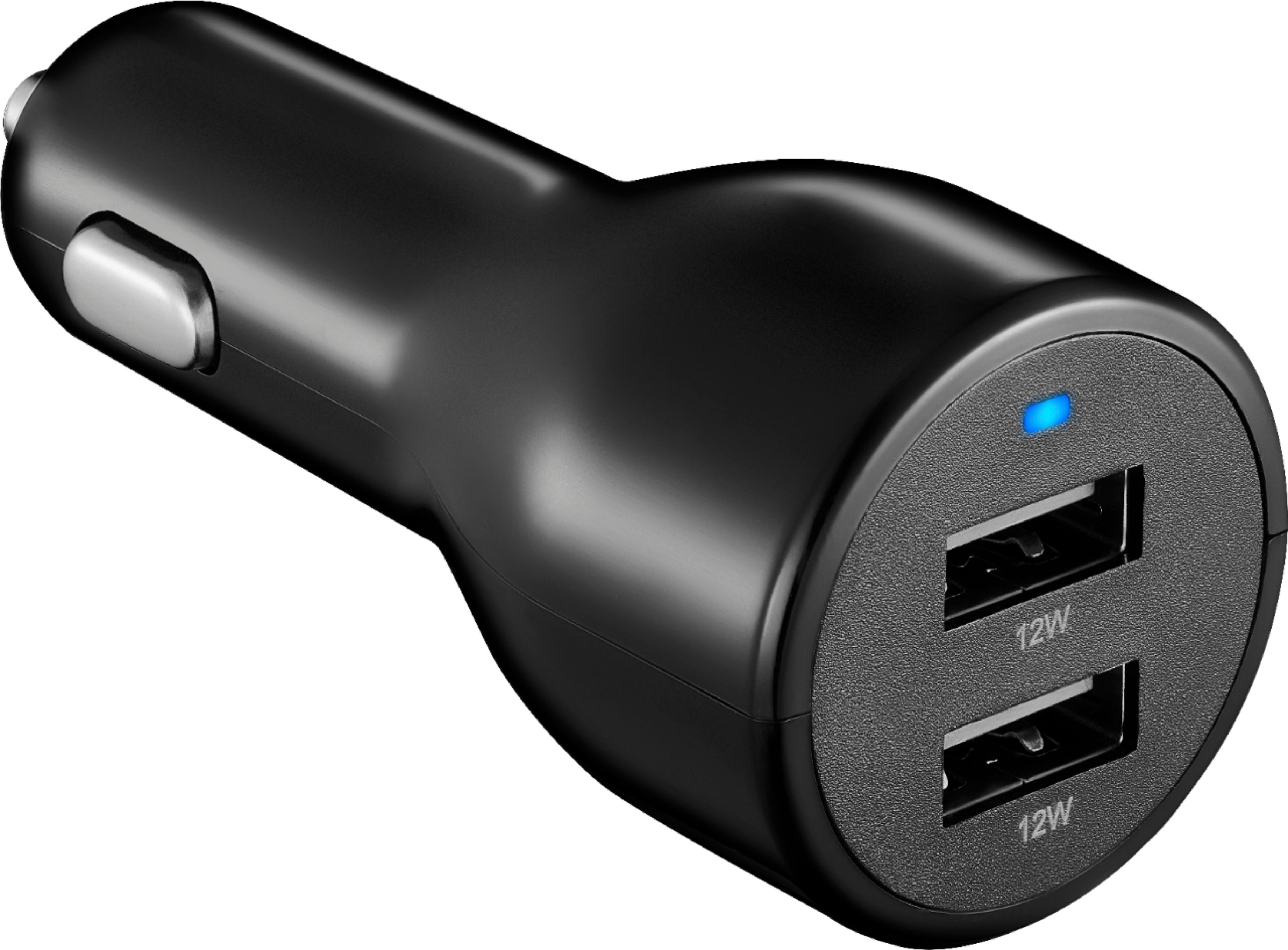 Insignia - 24W Dual USB Port Vehicle Charger - Black