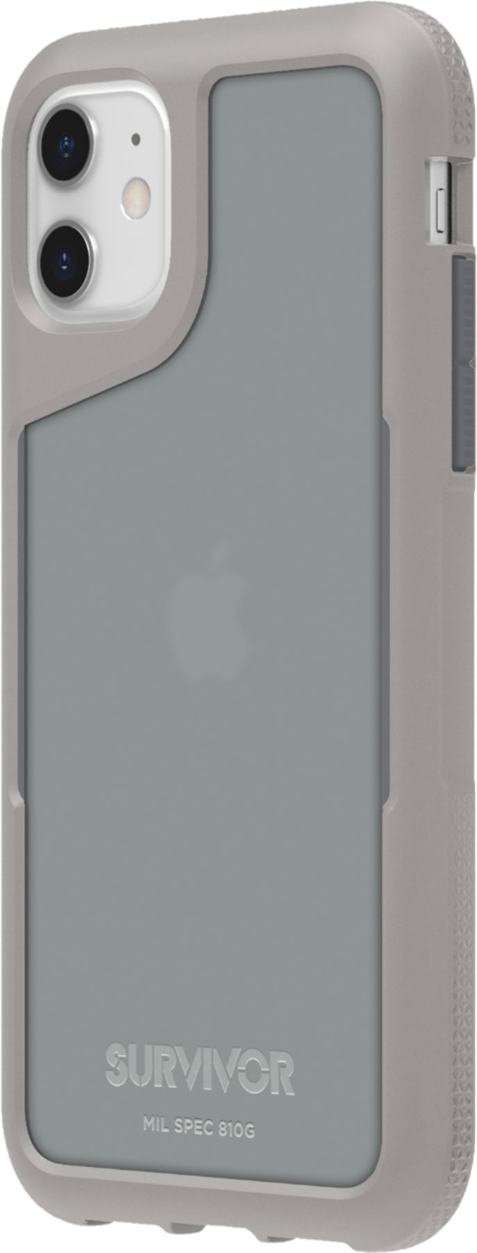 Left View: Griffin Technology - Survivor Endurance Case for Apple® iPhone® 11 - Gray/Translucent