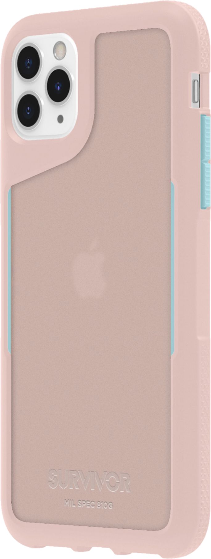 Left View: Griffin Technology - Survivor Endurance Case for Apple® iPhone® 11 Pro Max - Blue/Translucent/Pink