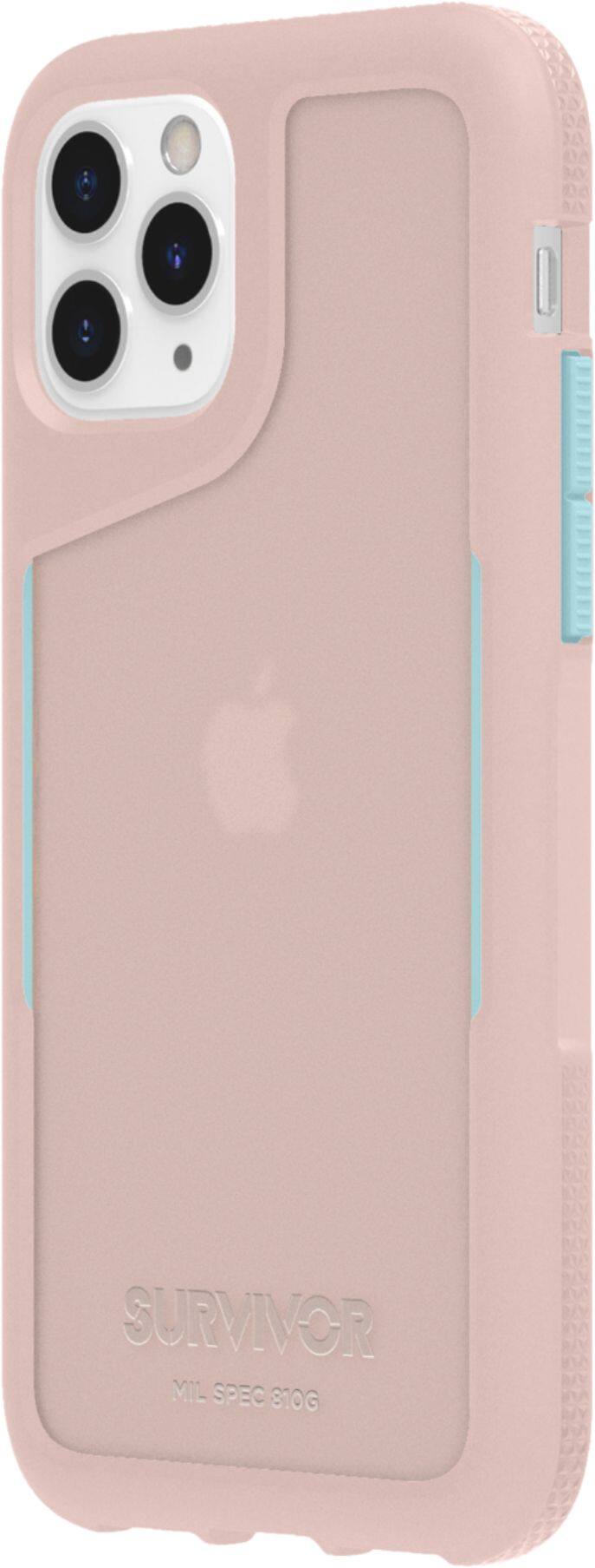 Left View: Griffin Technology - Survivor Endurance Case for Apple® iPhone® 11 Pro - Blue/Translucent/Pink