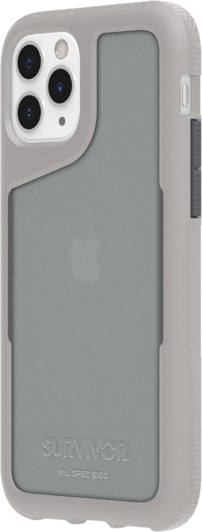 Left View: Griffin Technology - Survivor Endurance Case for Apple® iPhone® 11 Pro - Gray/Translucent