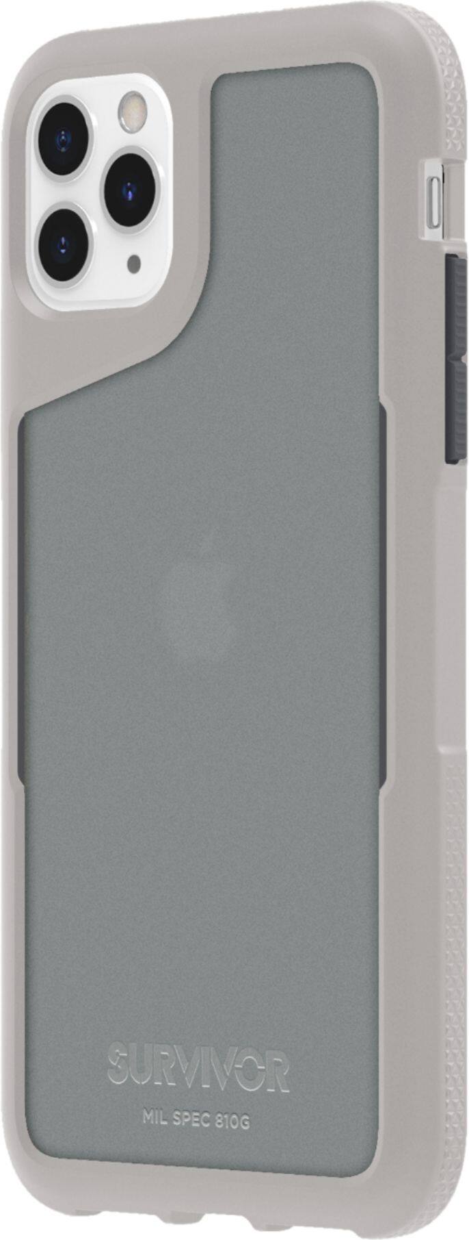 Left View: Griffin Technology - Survivor Endurance Case for Apple® iPhone® 11 Pro Max - Gray/Translucent