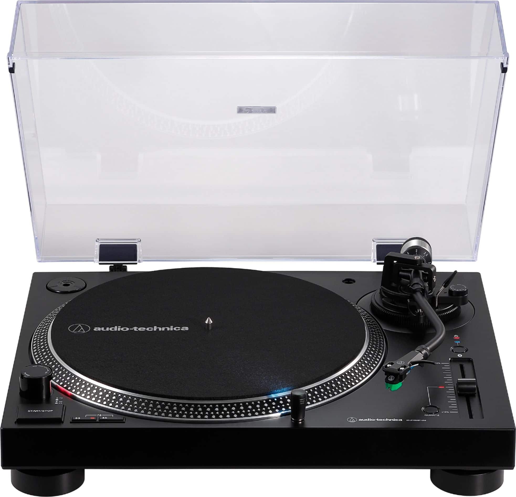 Front. Audio-Technica - ATLP120XBT Bluetooth Stereo Turntable - Black.