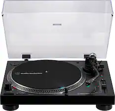 Front. Audio-Technica - ATLP120XBT Bluetooth Stereo Turntable - Black.