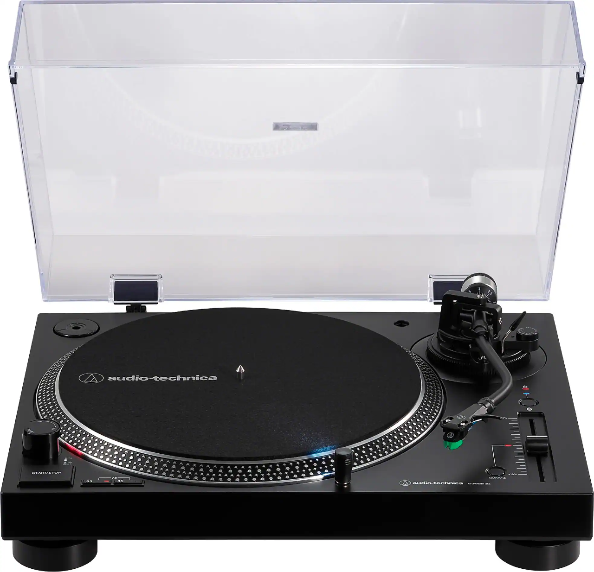 Front. Audio-Technica - ATLP120XBT Bluetooth Stereo Turntable - Black.