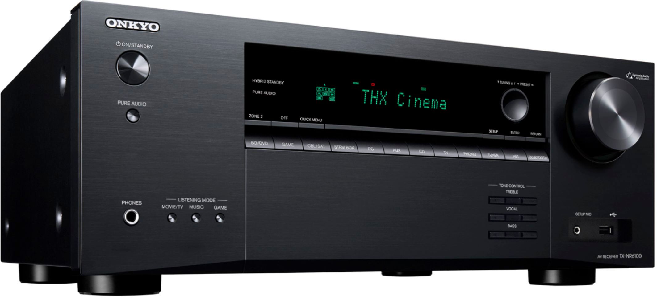 Angle View: Onkyo - TX-NR6100 7.2 Channel THX Certified Network A/V Receiver - Black