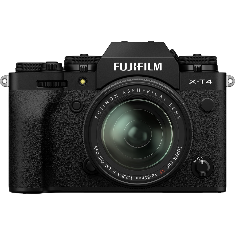 Angle View: Fujifilm - X Series X-T4 Mirrorless Camera with 18-55mm Lens - Black