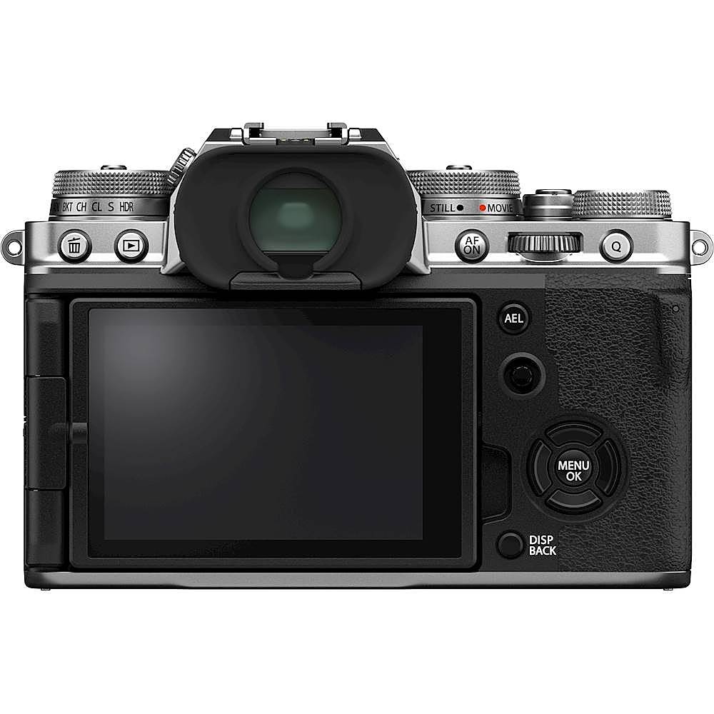 Back View: Fujifilm - X Series X-T4 Mirrorless Camera (Body Only) - Silver