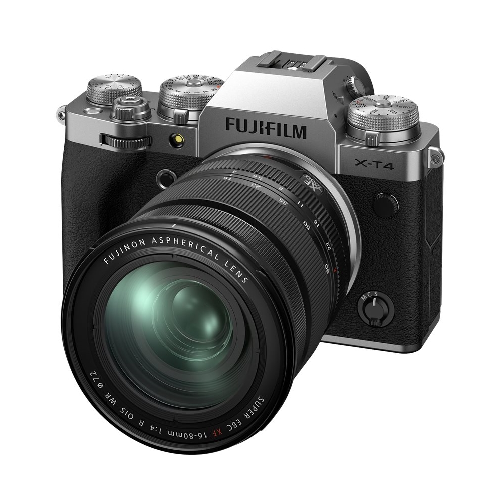 Angle View: Fujifilm - X Series X-T4 Mirrorless Camera with 18-55mm Lens - Silver