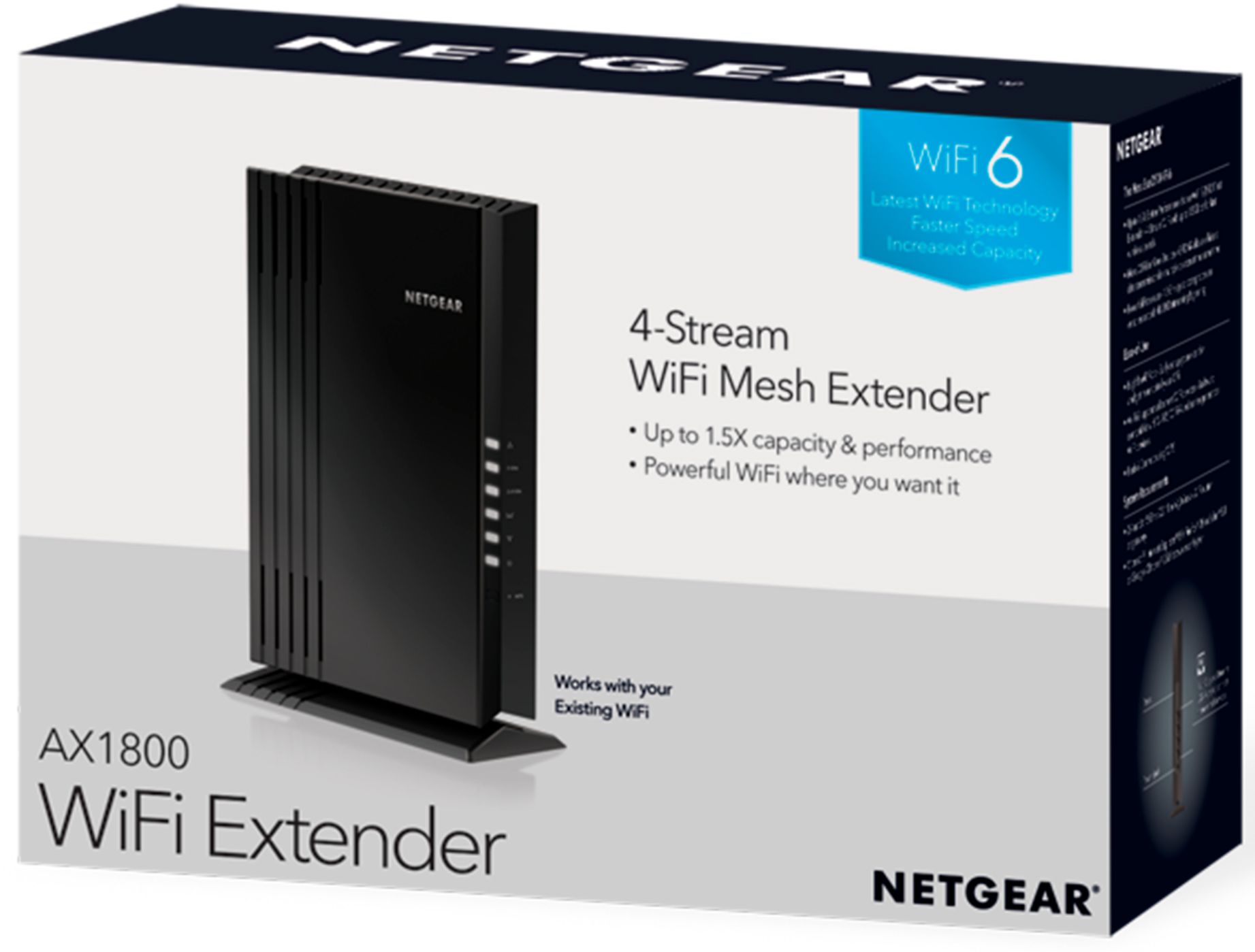 NETGEAR AX1800 4-Stream WiFi 6 Mesh Extender (EAX15) Répéteur