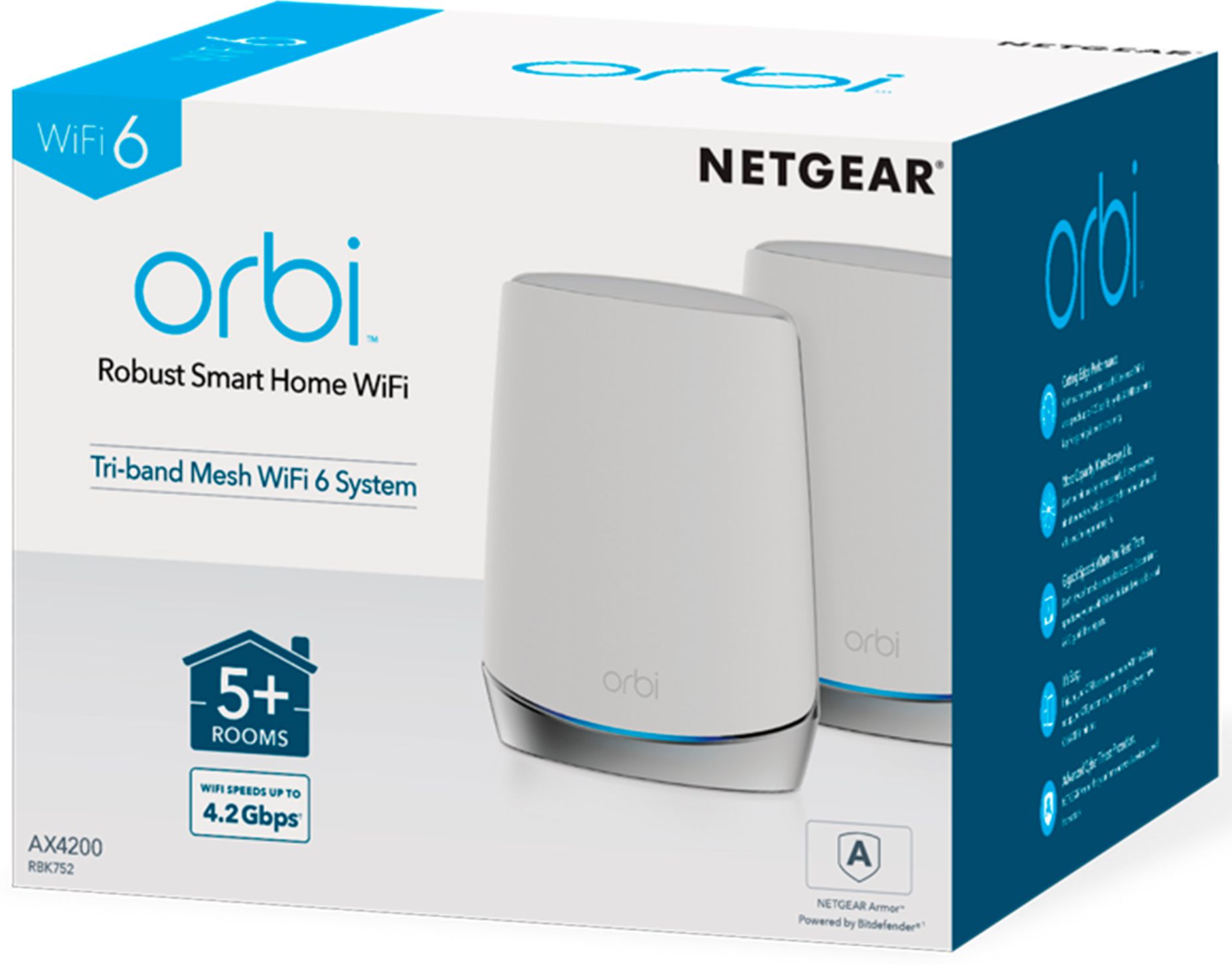 NETGEAR Orbi 750 Series AX4200 Tri-Band Mesh Wi-Fi 6 System (2