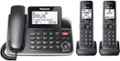 Angle. Panasonic - KX-TGF882B Link2Cell DECT 6.0 Expandable Corded/Cordless Phone with Digital Answering System and Smart Call Blocker - Black.