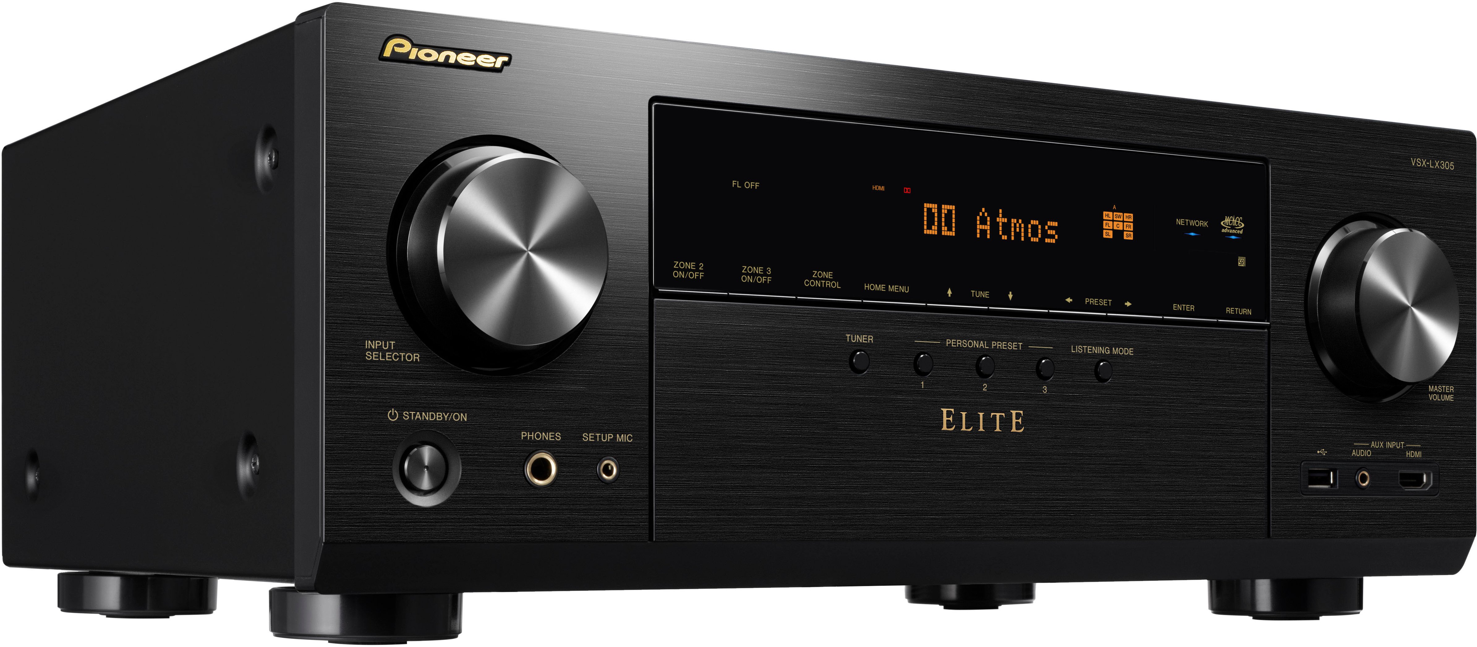 Angle View: Marantz SR8012 11.2 Channel AVR, Supports Auro 3D, IMAX Enhanced, Dolby Atmos, Wireless Music Streaming & Voice Control - Black