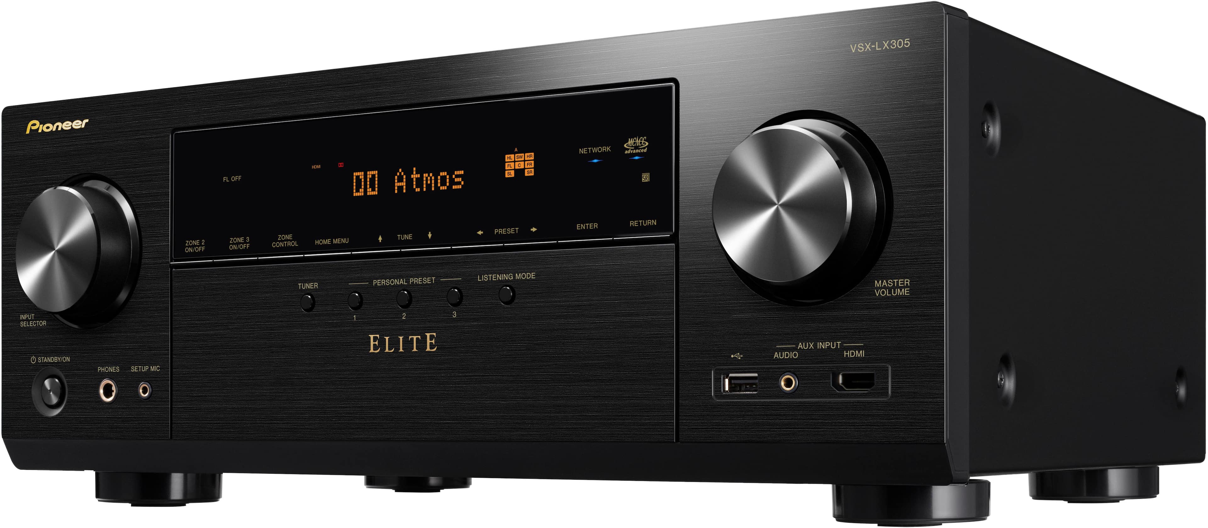 Left. Pioneer Elite - VSX-LX305 9.2 Channel Network AV Receiver - Black.