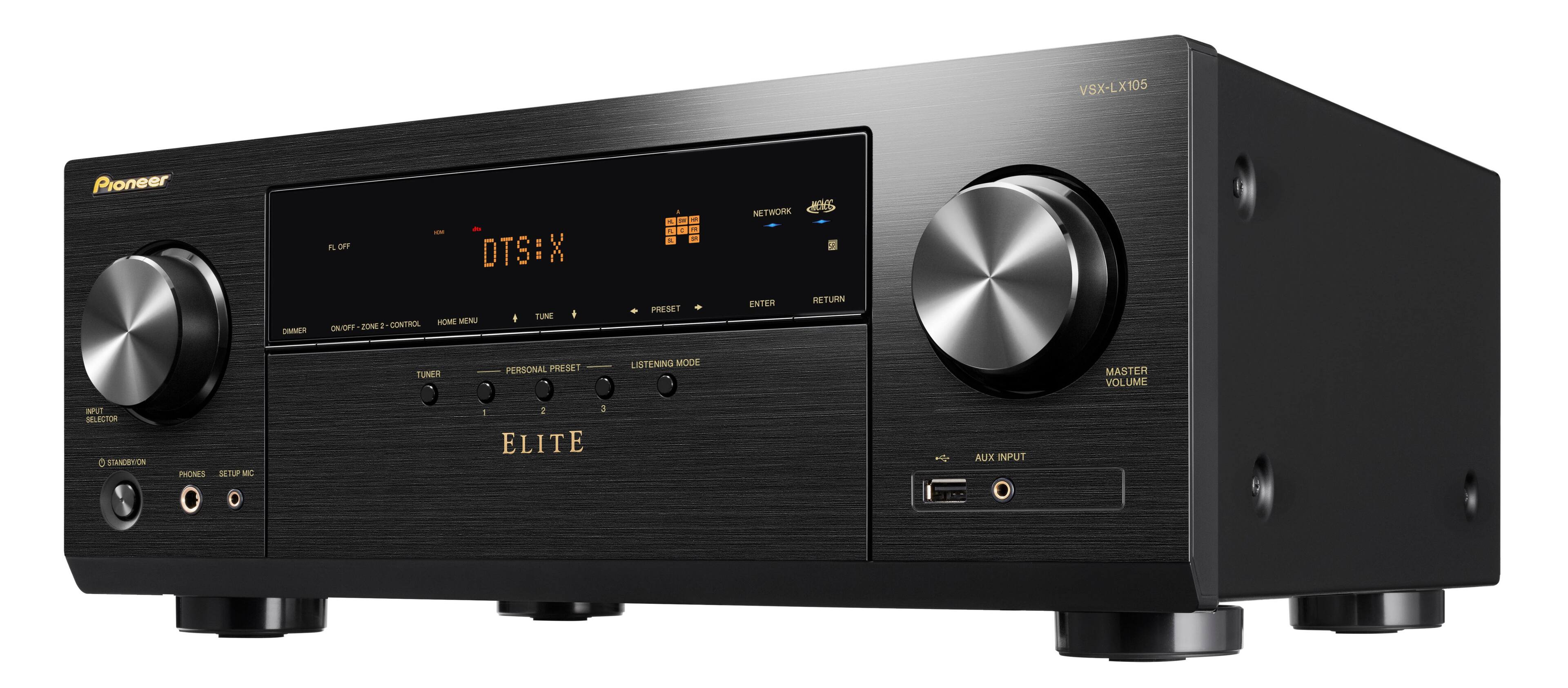 Left. Pioneer Elite - VSX-LX105 7.2 Channel Network AV Receiver - Black.