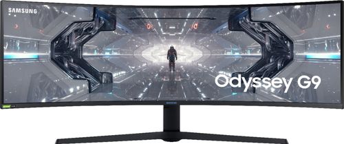Samsung - Odyssey G9 49" LED Curved QHD FreeSync and G-SYNC Compatible QLED Monitor with HDR - Black/White