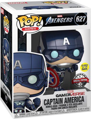 Funko - POP! Games: Marvel Avengers - Captain America (Glows In The Dark)