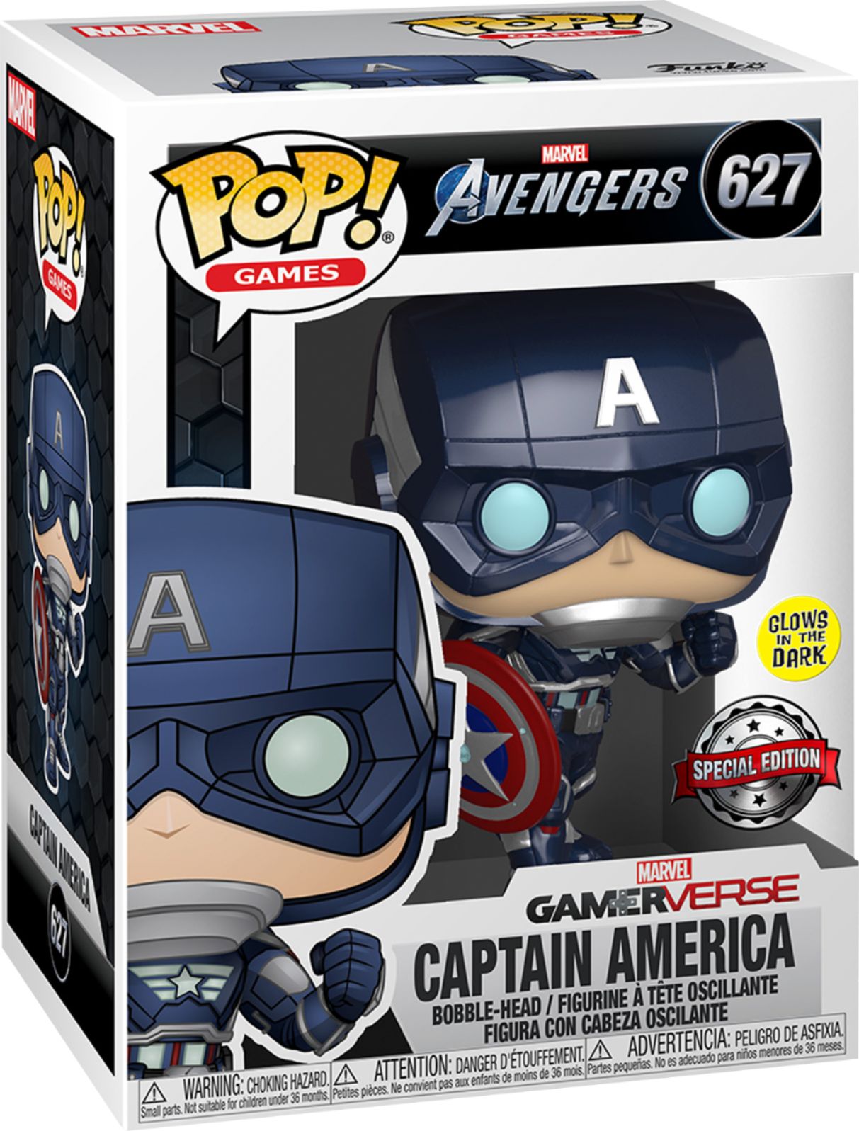 Funko POP! Games: Marvel Avengers Captain America (Glows In The Dark) 47818  - Best Buy