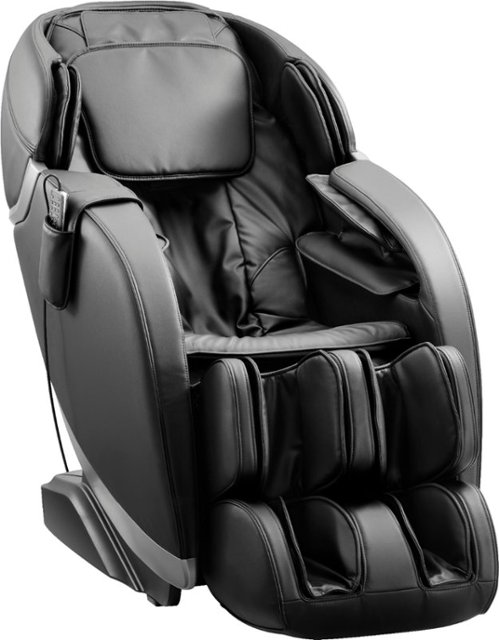 Front. Insignia™ - 2D Zero Gravity Full Body Massage Chair - Black with silver trim.