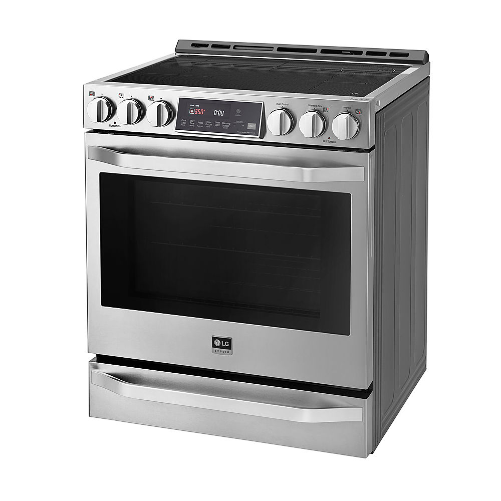 Angle View: Wolf - 2.8 Cu. Ft. Freestanding Dual Fuel Convection Range with Self-Cleaning