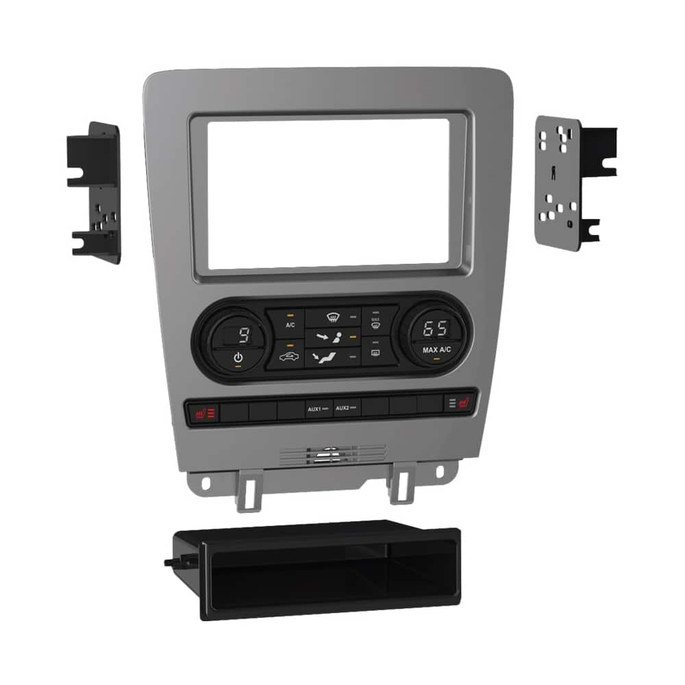 Front. Metra - Dash Kit for Select 2010-2014 Ford Mustang Vehicles - Matte Charcoal Black.