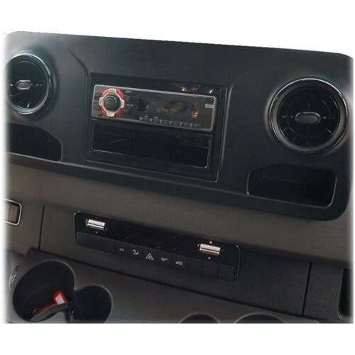 Alt View 11. Metra - Dash Kit for Select 2019-2023 Mercedes-Benz Sprinter DIN - Black Gloss.