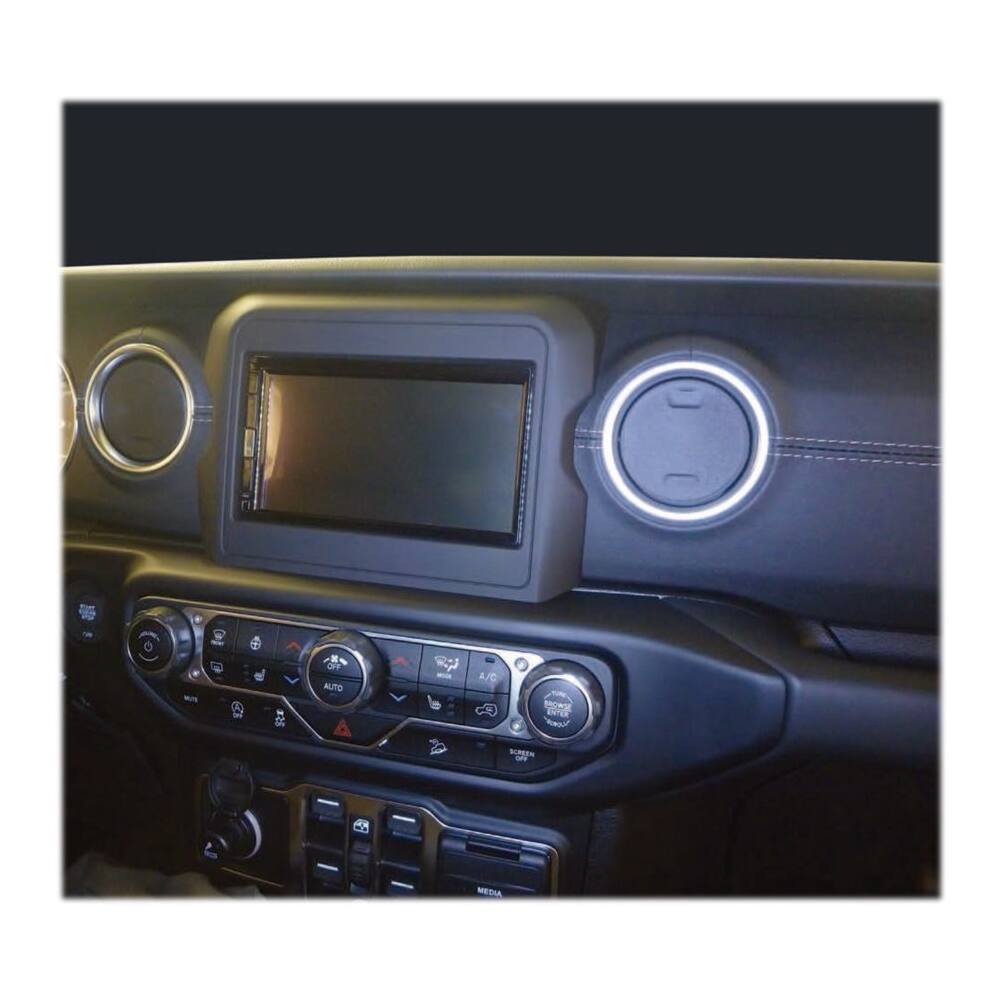 Alt View 11. Metra - Dash Kit for Select 2018-2023 Jeep Wrangler Gladiator Wrangler JL DIN DDIN - Matte Black.